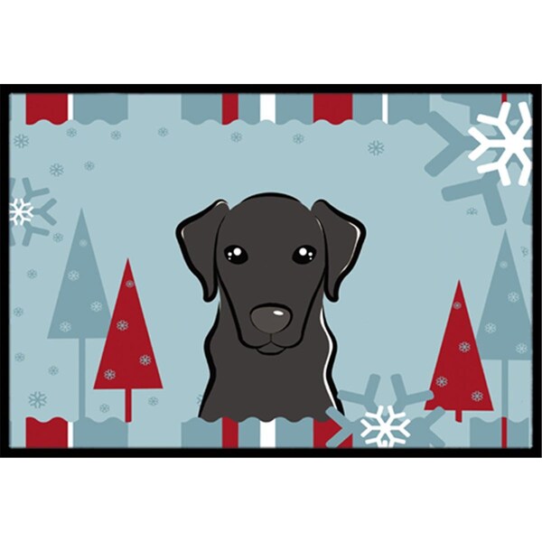 Carolines Treasures Winter Holiday Black Labrador Indoor and Outdoor Mat- 18 x 27 in. BB1731MAT - main